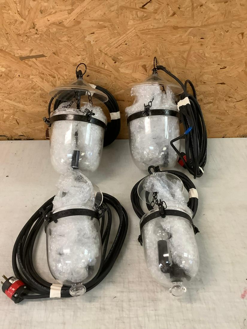 Lot of 4 Hanging Lanterns 2 Big and 2 Small Largest 17" (1 of 1)