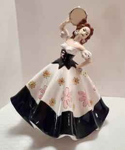 Vintage Large Flamenco Dancer Ceramic Figurine 17x12: Vintage Large Flamenco Dancer Ceramic Figurine 17x12