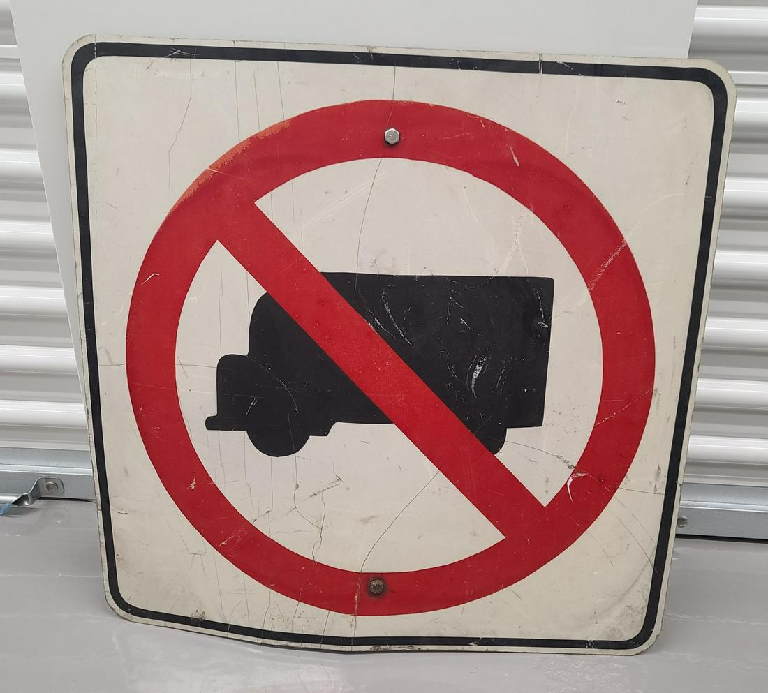 No Trucks Metal Street Sign 24x24" (1 of 1)