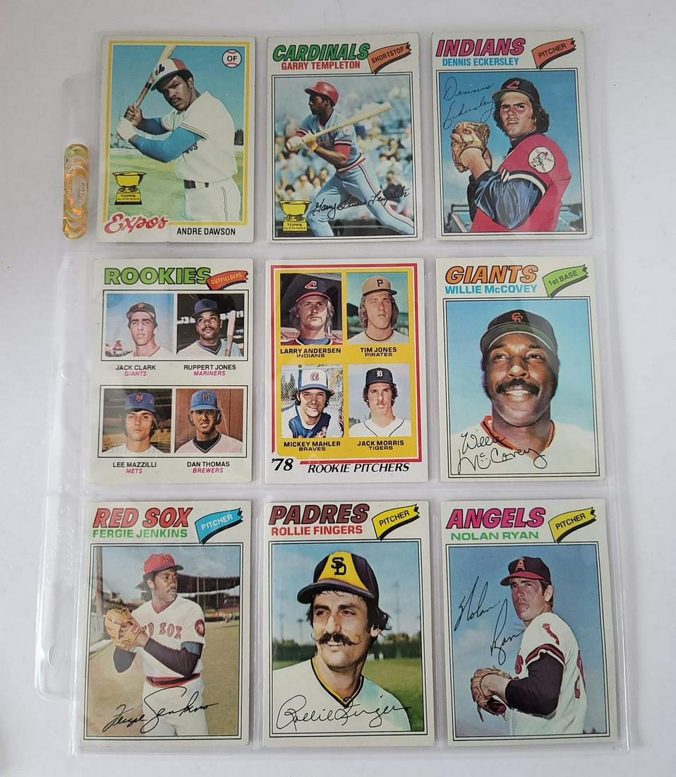 Topps Baseball Cards incl 1977 Nolan Ryan (1 of 2)