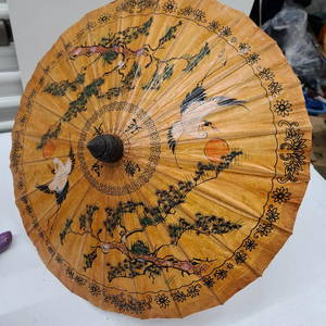 Wooden Asian Parasol 19" long closed