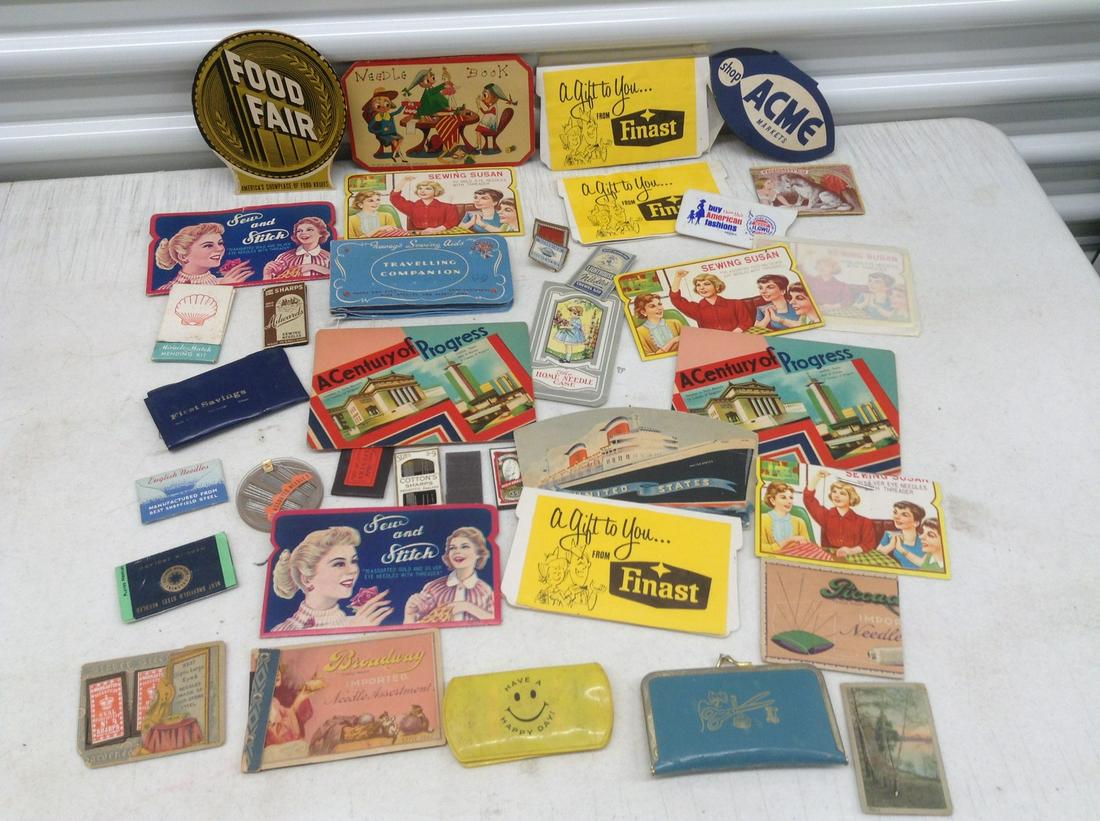 Large lot of Vintage Advertising Needle Books and sewing kits (1 of 1)