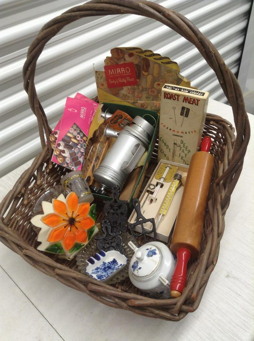 Giant Basket Full of Vintage Kitchen Items and more (1 of 1)