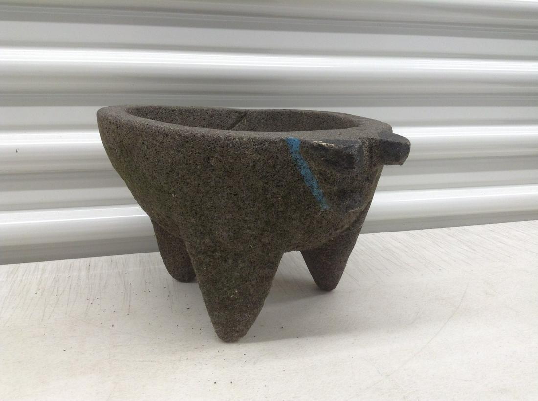 Large Stone Animal Head Mortar 10" (1 of 1)