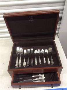 Wooden Box full of Vintage Gorham Electro Plated Silverware: Wooden Box full of Vintage Gorham Electro Plated Silverware