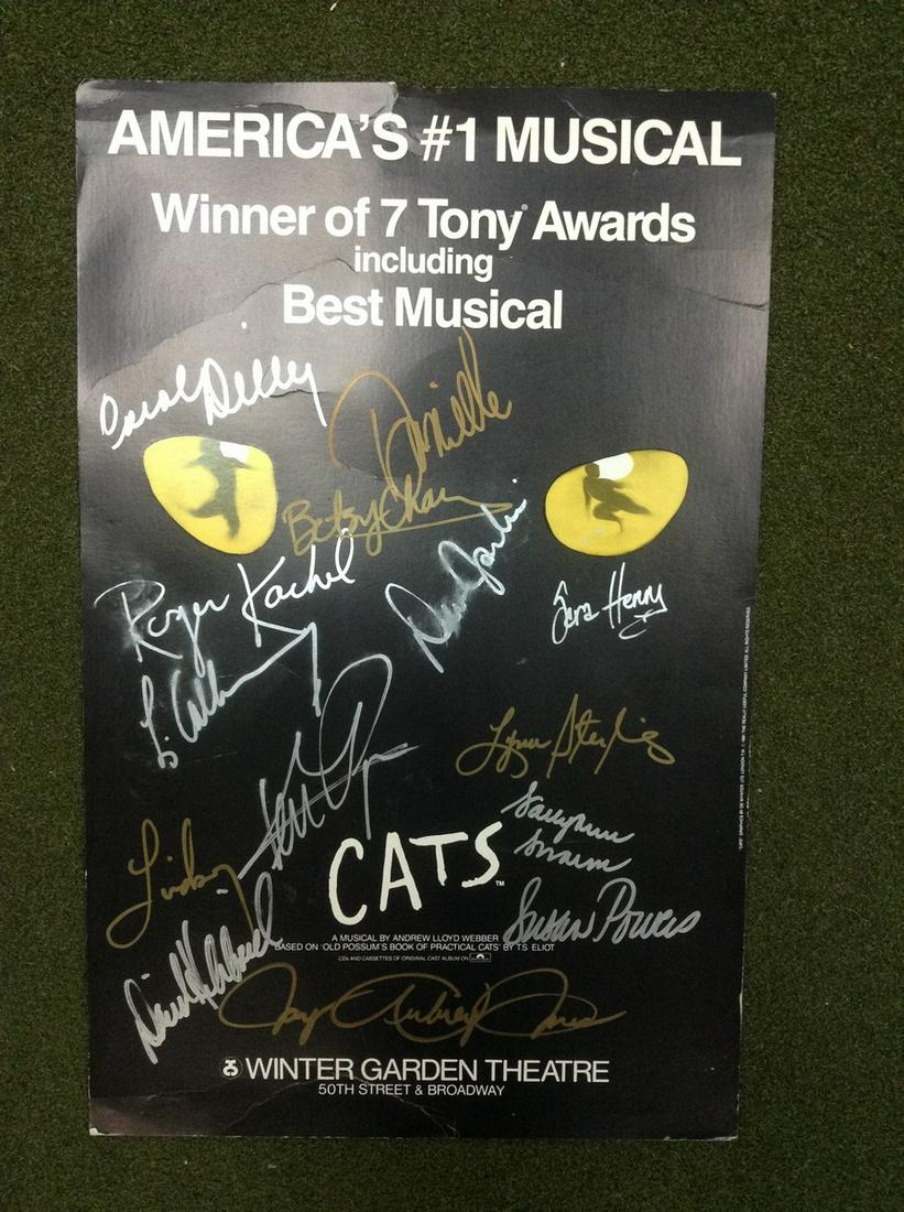 Autographed CATS Poster 22"x14" (small tear top middle and bend mark on bottom) (1 of 1)
