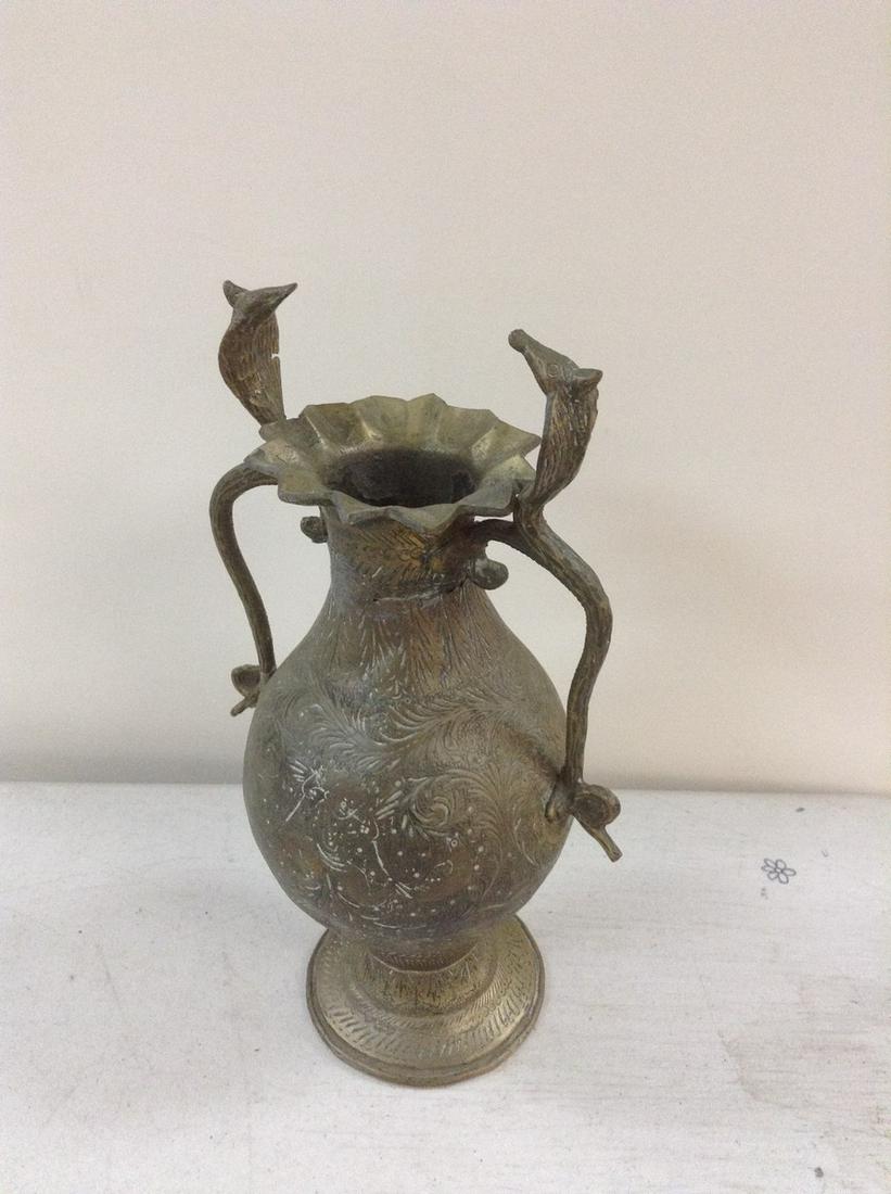 Brass King Cobra Snake Double Handled Vase  9.75" (1 of 1)