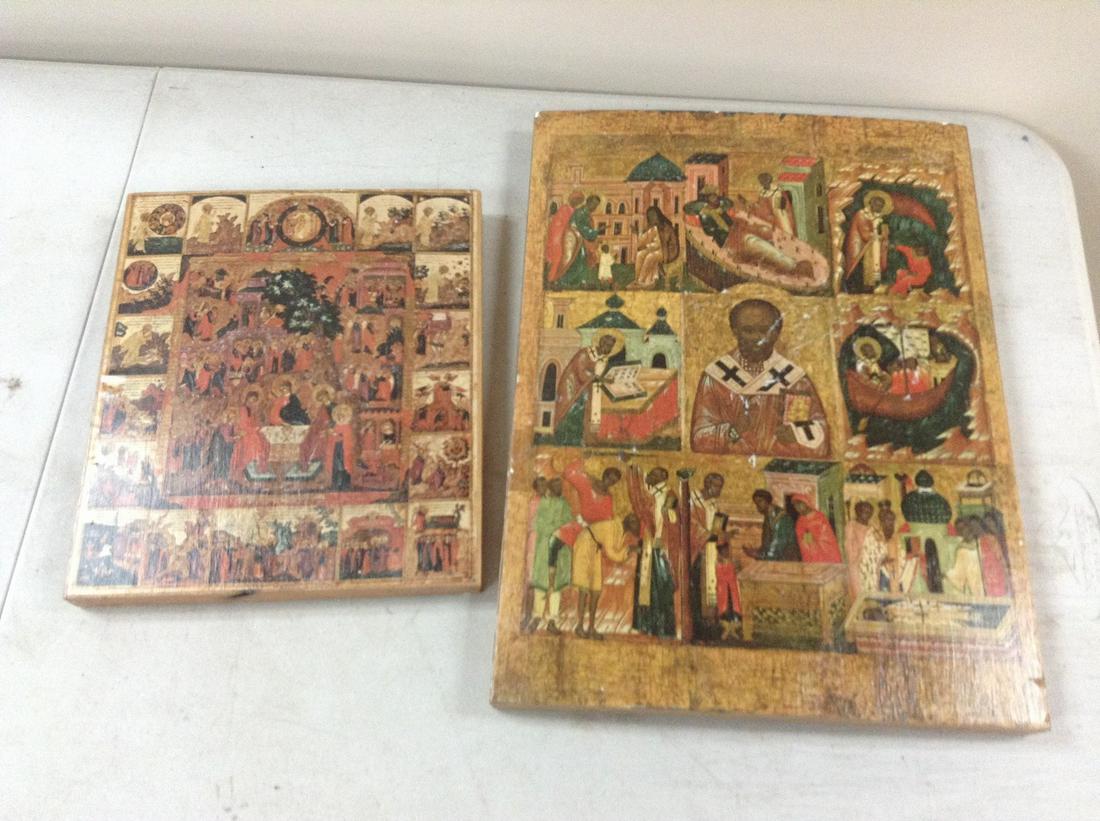 Two Religious Painting on Wood largest 14.5"x11" (1 of 1)