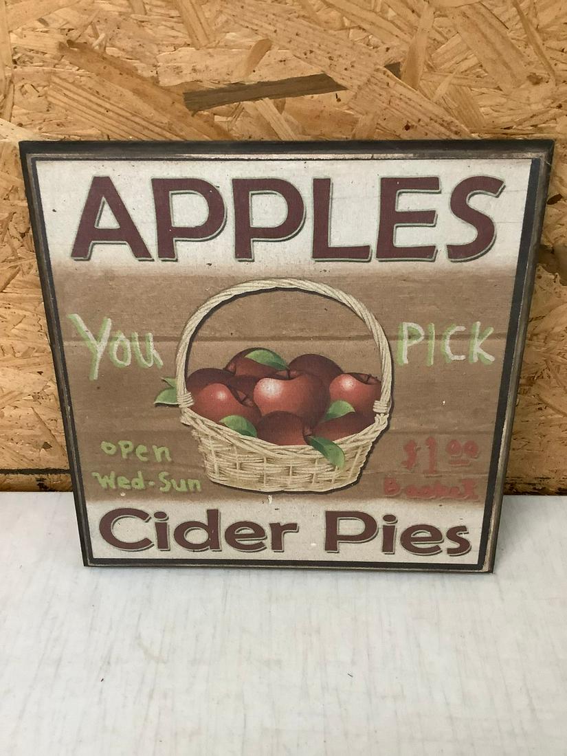 Wooden Apples Cider Pie Sign 12x12 (1 of 1)