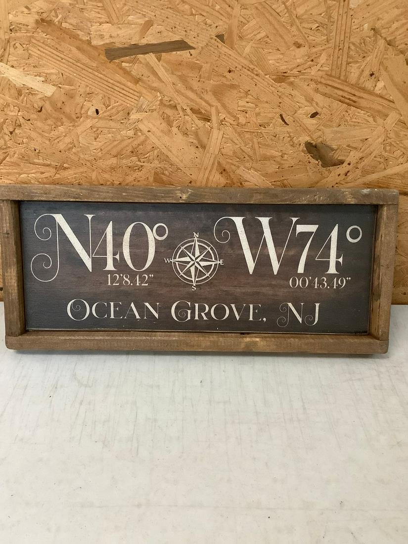 Wooden Ocean Grove Sign 17.5x7.5: Wooden Ocean Grove Sign 17.5x7.5