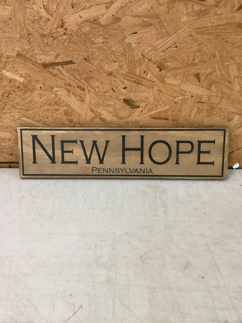 Wooden New Hope Pennsylvania Sign 24.6 (1 of 1)