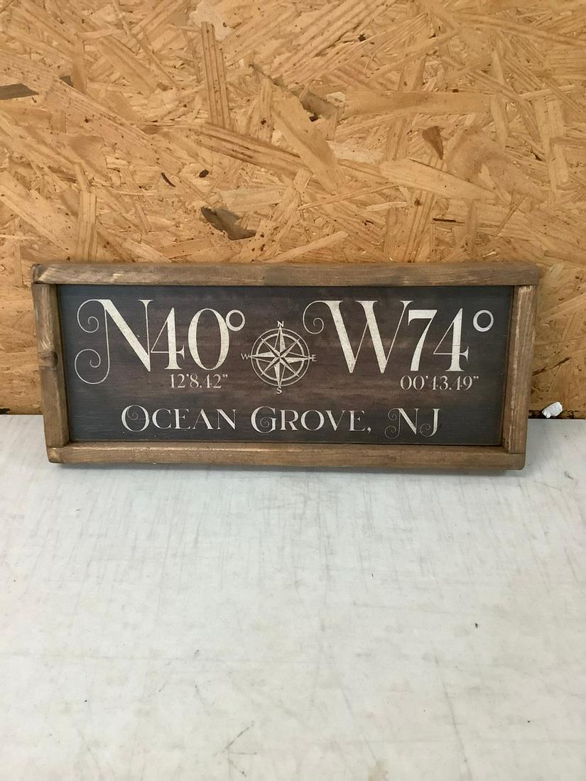 Wooden Ocean Grove Sign 17.5x7.5: Wooden Ocean Grove Sign 17.5x7.5