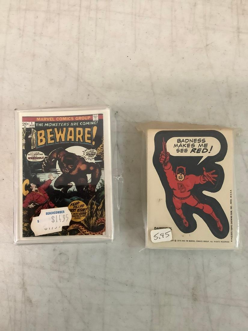 Lot of Marvel Comic Trading Cards and 1974 Marvel Comic Stickers (1 of 1)