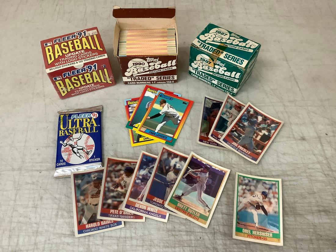 Fleer 1991 Unopened Baseball Cards, Topps 1990 Baseball Cards, and 1987 Topps Baseball Cards, and (1 of 1)