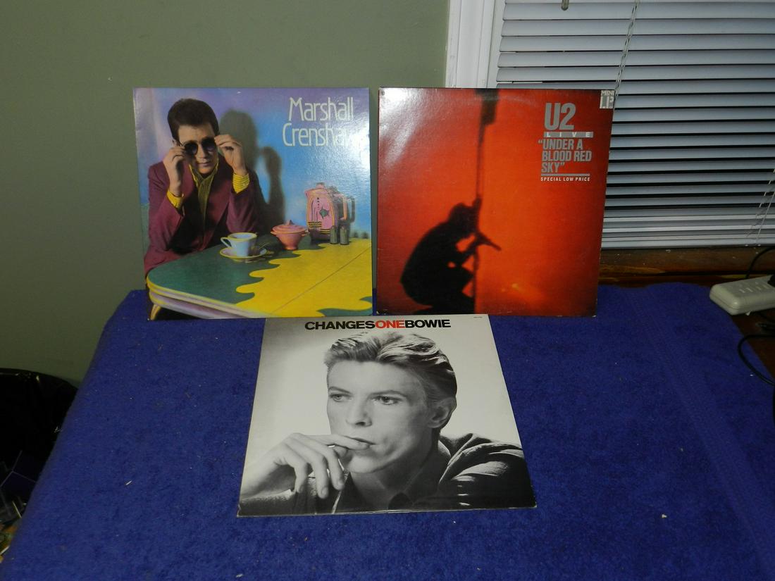 3 Vintage Records Bowie Marshall Crenshaw U2 (1 of 1)