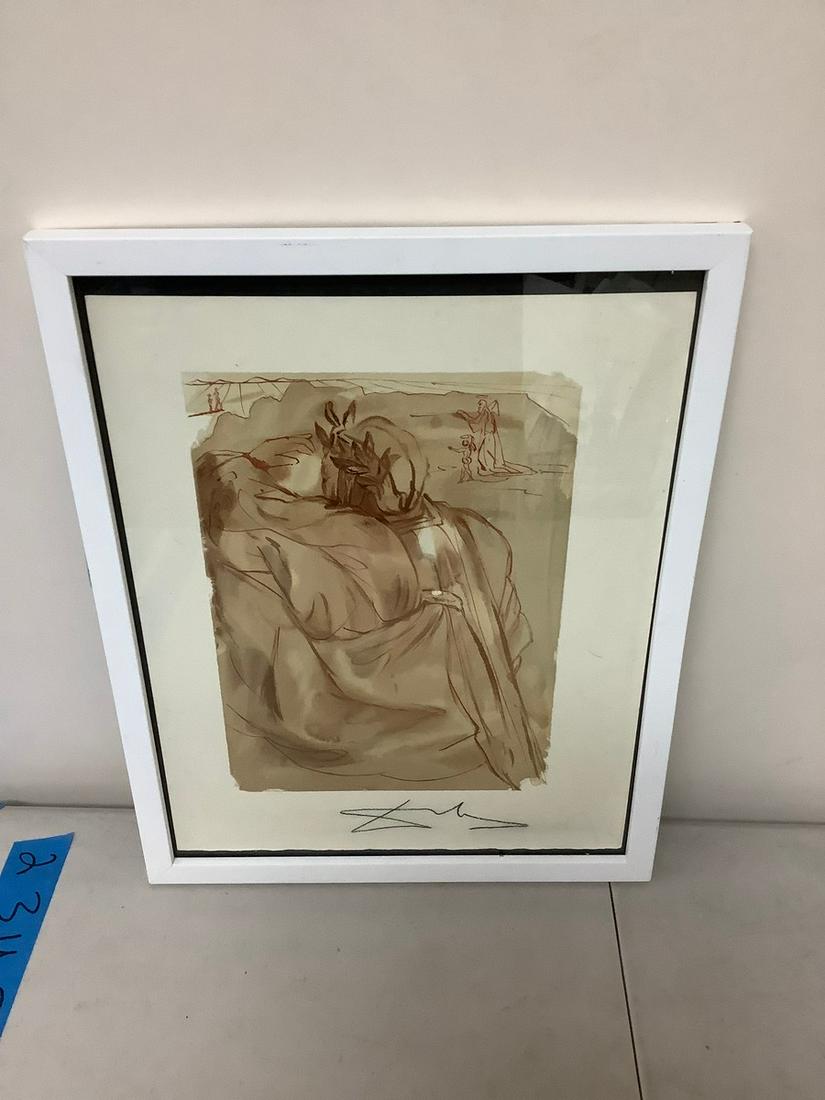 Salvador Dali "The Divine Comedy 1972" woodblock signed 12x15: Salvador Dali "The Divine Comedy 1972" woodblock signed 12x15