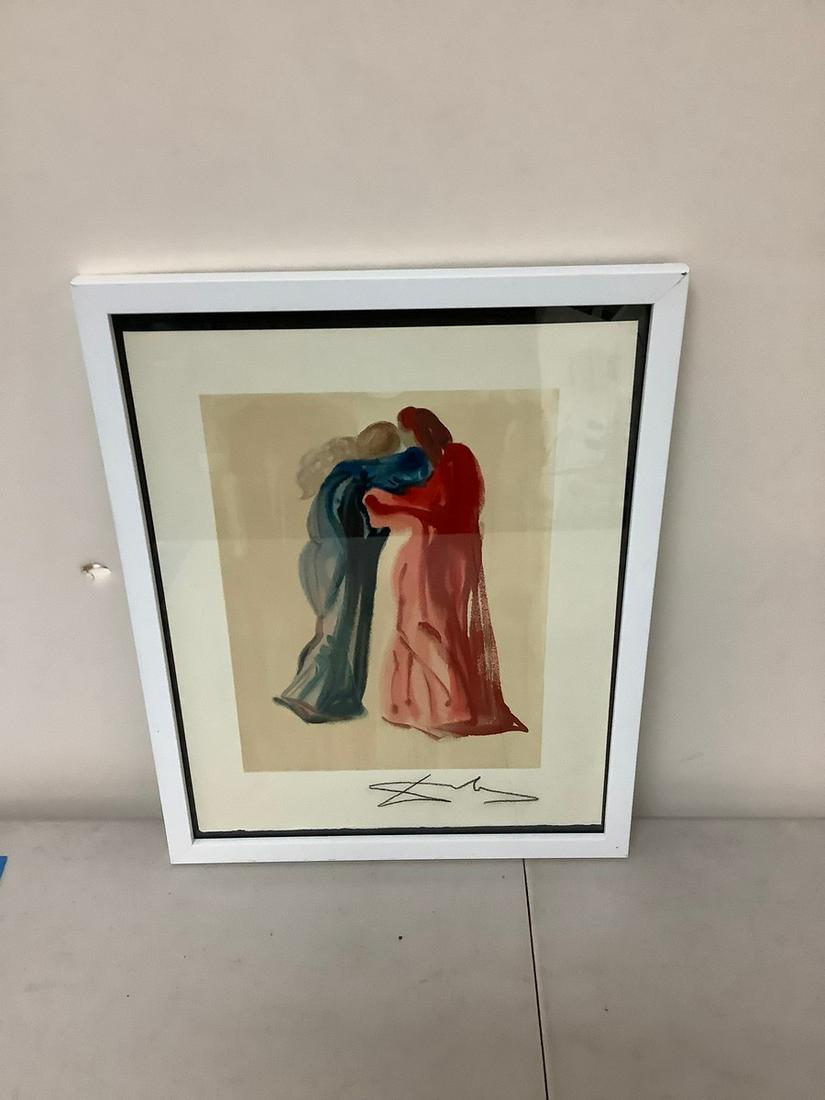 Salvador Dali "The Divine Comedy 1972" woodblock signed 12x15: Salvador Dali "The Divine Comedy 1972" woodblock signed 12x15