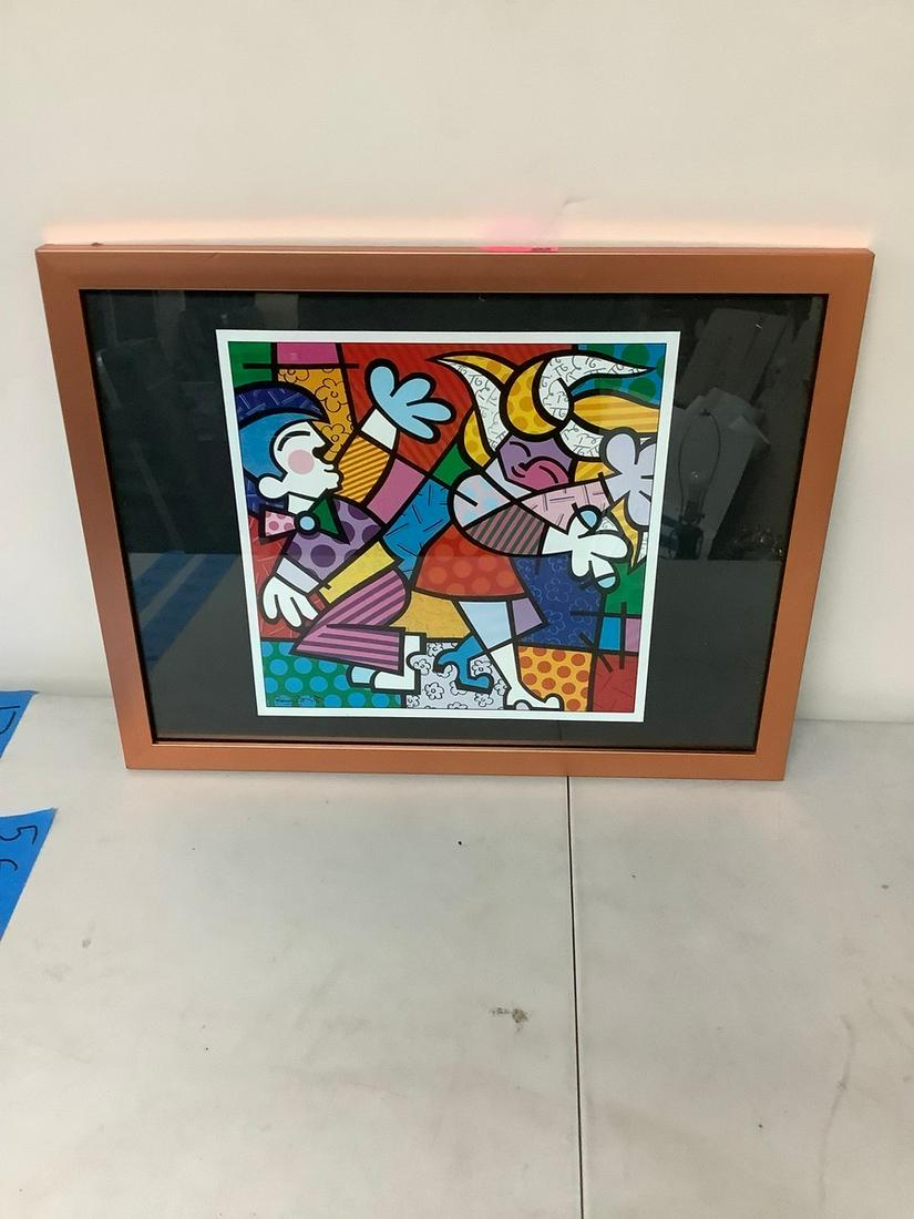 Romero Britto print in colors 13x17: Romero Britto print in colors 13x17