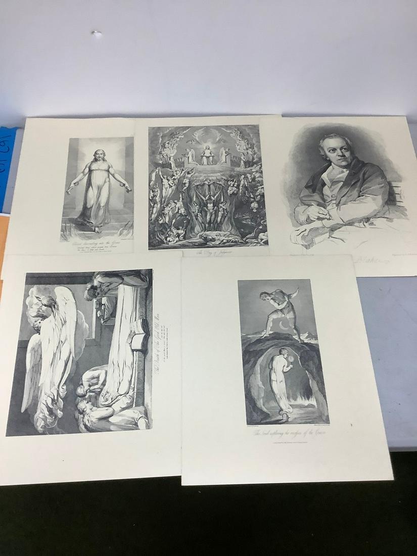 William Blake illustrations engravings lot of 5: William Blake illustrations engravings lot of 5