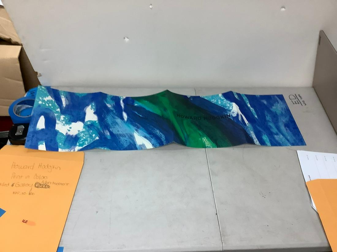 Howard Hodgkin print in colors folded and gallery advertisement: Howard Hodgkin print in colors folded and gallery advertisement
