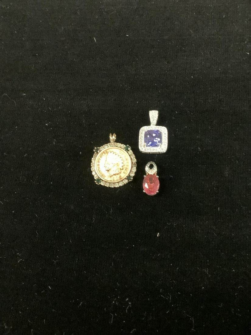 1906 Indian Head Pendant and Two Sterling Silver Pendants (1 of 1)