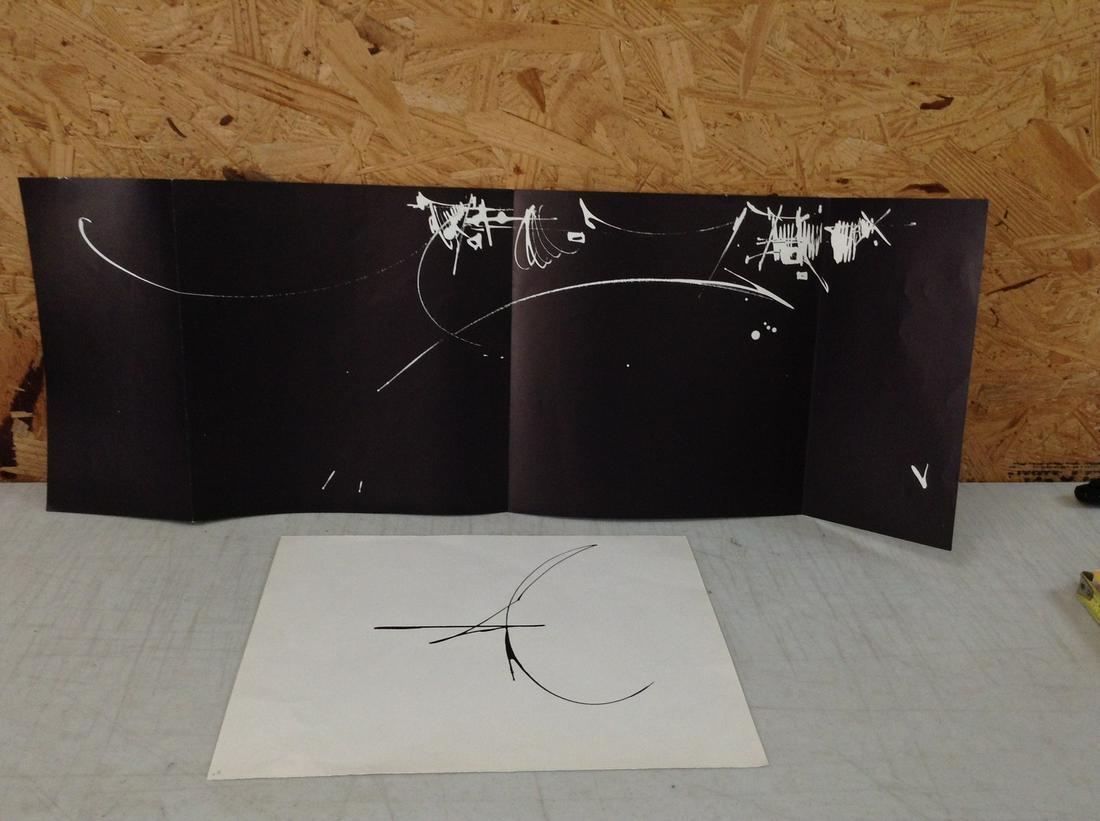 Georges Mathieu Lot of 2 Lithos Largest 25.25X8.75": Georges Mathieu Lot of 2 Lithos Largest 25.25X8.75"