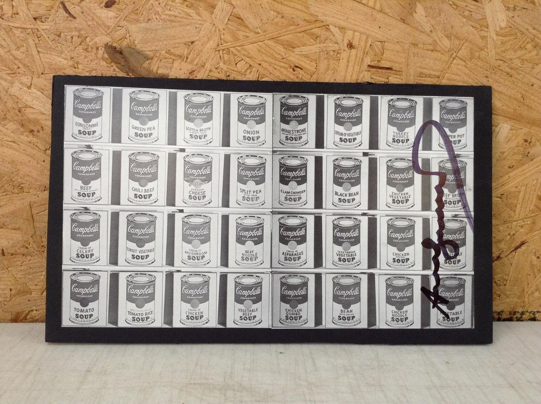 After Andy Warhol Campbell Soup Print Marker Signed 13.25X8" (1 of 1)