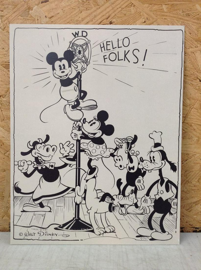 Walt Disney Mickey Mouse Print in Color 14X11" (1 of 1)