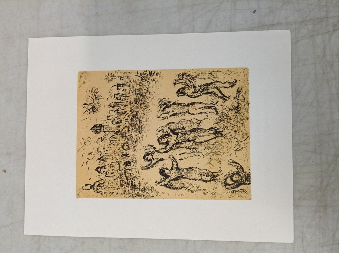 Marc Chagall 1980 Litho "Geneve" Galerie Patrick Cramer 9X7: Marc Chagall 1980 Litho "Geneve" Galerie Patrick Cramer 9X7