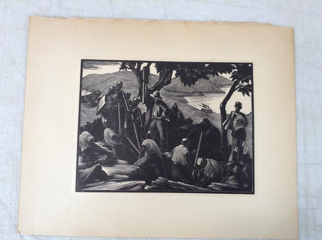Clare Leighton Woodcut 12.5X10": Clare Leighton Woodcut 12.5X10"