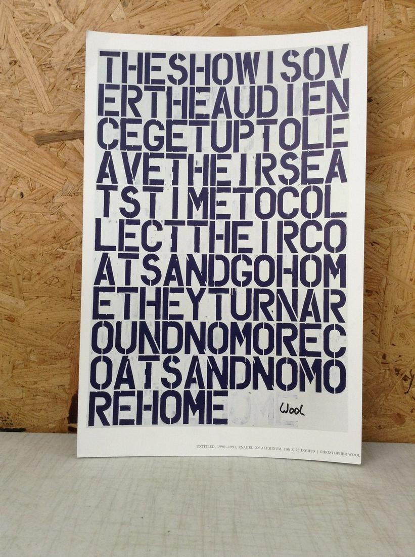 After Christopher Wool Print in Color Mounted 16.75x11" (1 of 1)