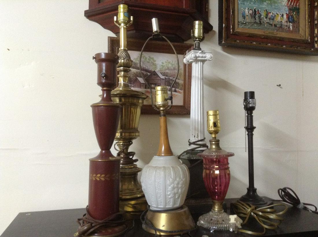 Lot of Vintage Lamps - Heavy Solid Brass, Georgian Lighting Studios and more  tallest 26" (1 of 1)