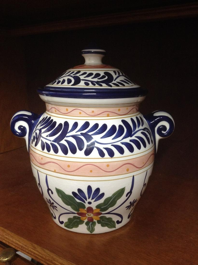 Hand Painted "Talavera" Tabletops Unlimited Large Jar 11.5" (1 of 1)