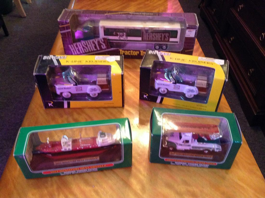 Hersheys, Good Humor and Miniature Hess Trucks in the boxes: Hersheys, Good Humor and Miniature Hess Trucks in the boxes