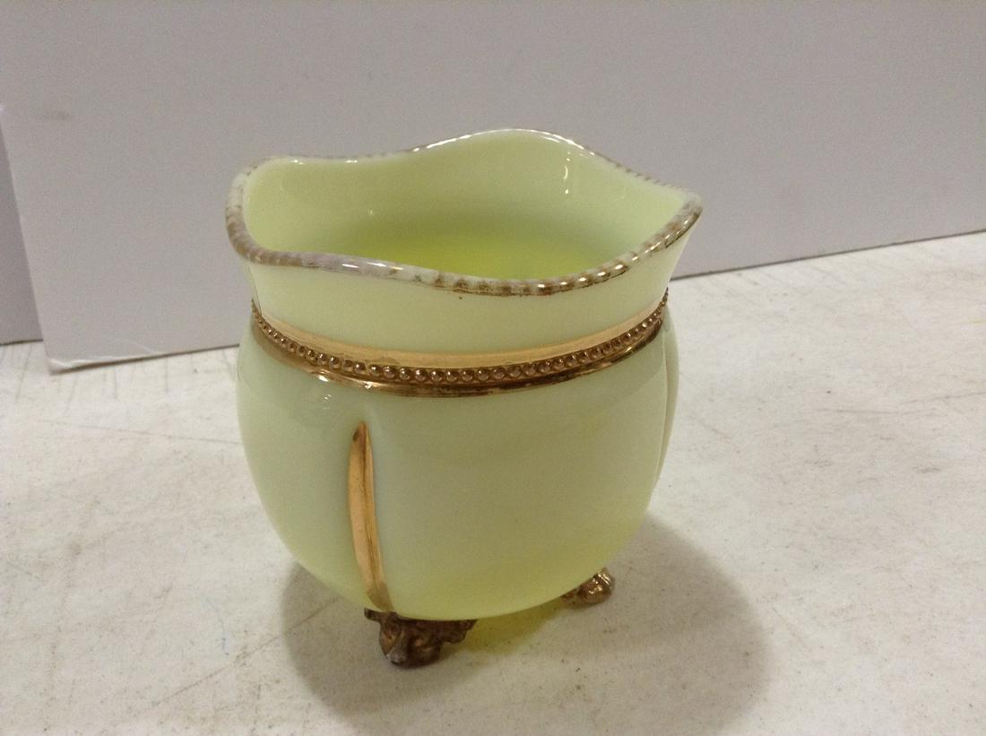 Custard Glass Vase 4" (1 of 1)