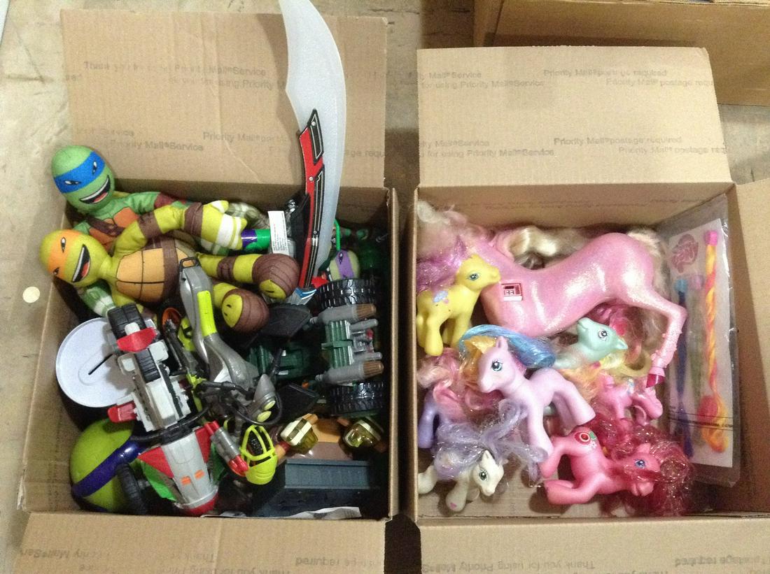 Two Boxes full of My Little Pony & Teenage Mutant Ninja Turtles (1 of 1)