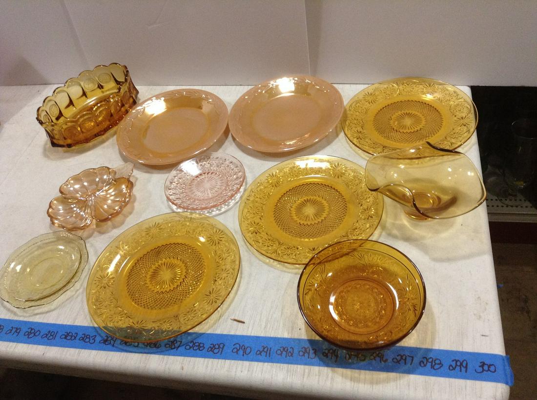 Large lot of Fire King Peach Lustre, Amber Depression Glass and more (1 of 1)
