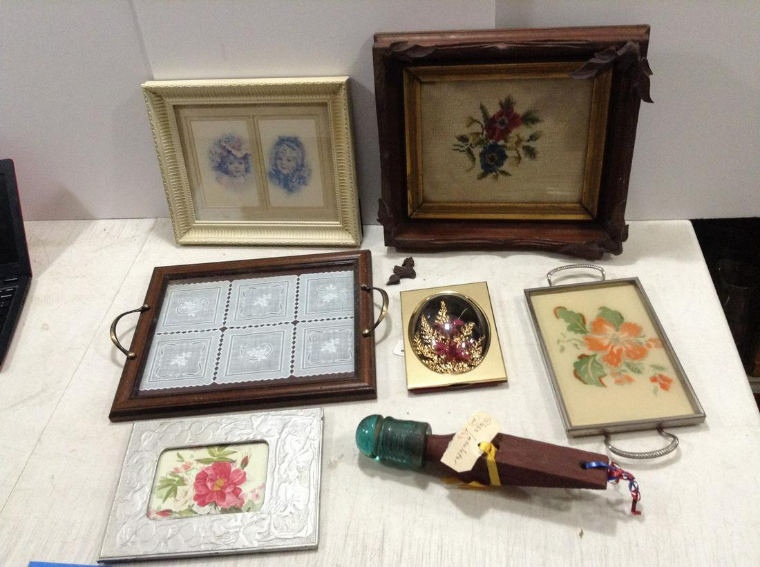 Large lot Antique & Vintage Frames & Trays and more: Large lot Antique & Vintage Frames & Trays and more