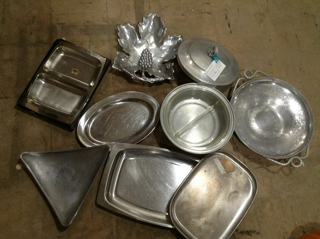 Large lot of Vintage Aluminum, Stainless Serving Tray in the box and more (1 of 1)