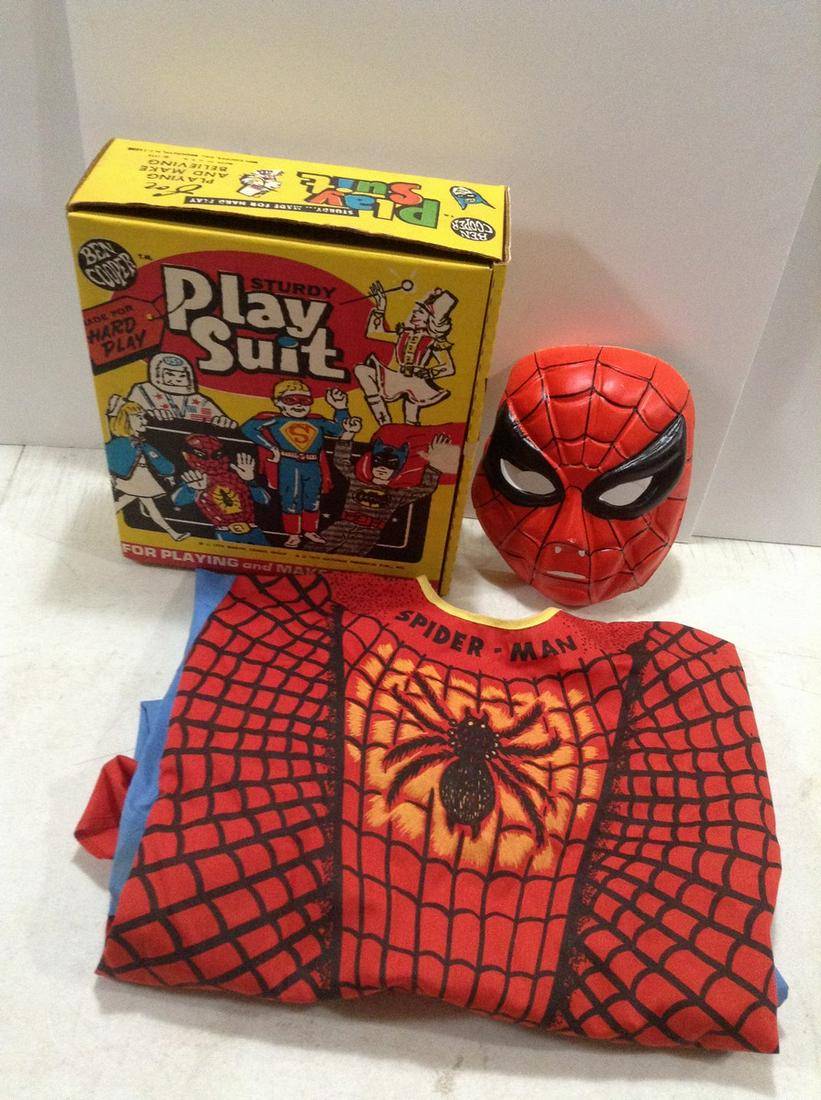1975 Ben Cooper Spider Man Costume with box: 1975 Ben Cooper Spider Man Costume with box