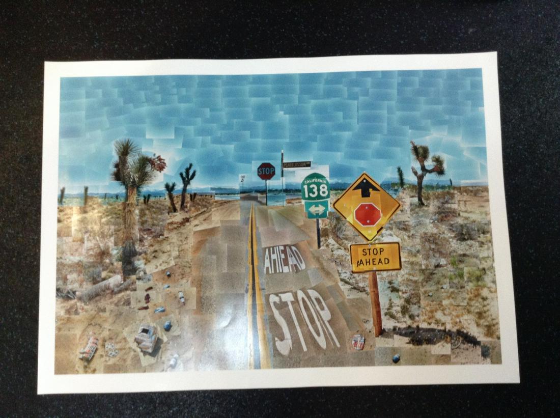 David Hockney "Pearlblossom Highway" Lithograph 36x25.5": David Hockney "Pearlblossom Highway" Lithograph 36x25.5"