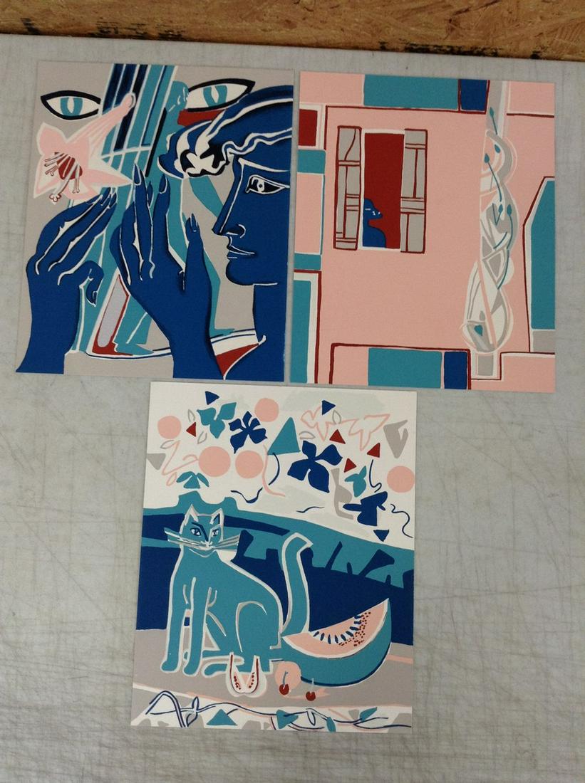 Francoise Gilot Lot of 3 Silkscreens 11x9" (1 of 1)