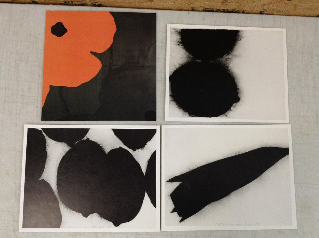 Donald Sultan Lot of 4 Print in Colors Mounted to Cardstock Largest 9.75x7.5 (1 of 1)