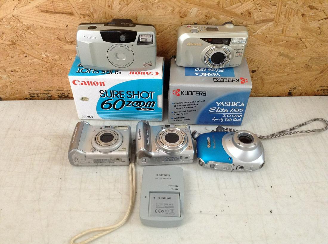 Canon and Kyocera 35mm, and three Canon Powershot digital cameras (1 of 1)