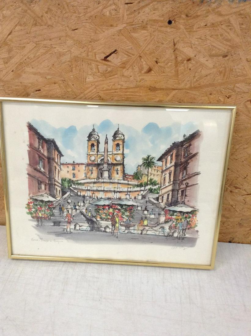 Framed Piazza Di Spagna Signed 20x15" (1 of 1)