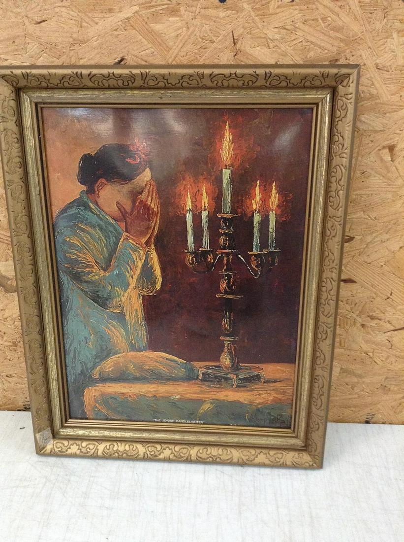 Morris Katz The Jewish Candle Lighter Print 15x19": Morris Katz The Jewish Candle Lighter Print 15x19"