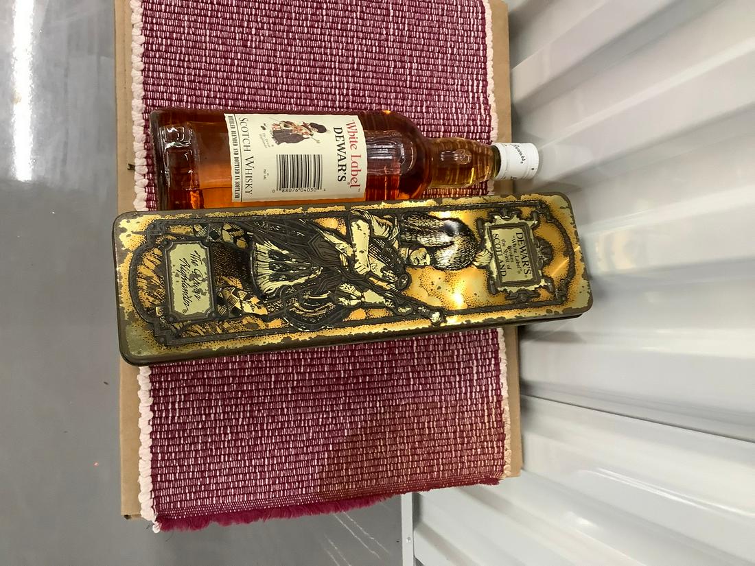 Dewar's "White Label" Scotch Whiskey 750ml Unopened: Any contents in bottle is Free; You are bidding on the bottle & unbroken tax stamp