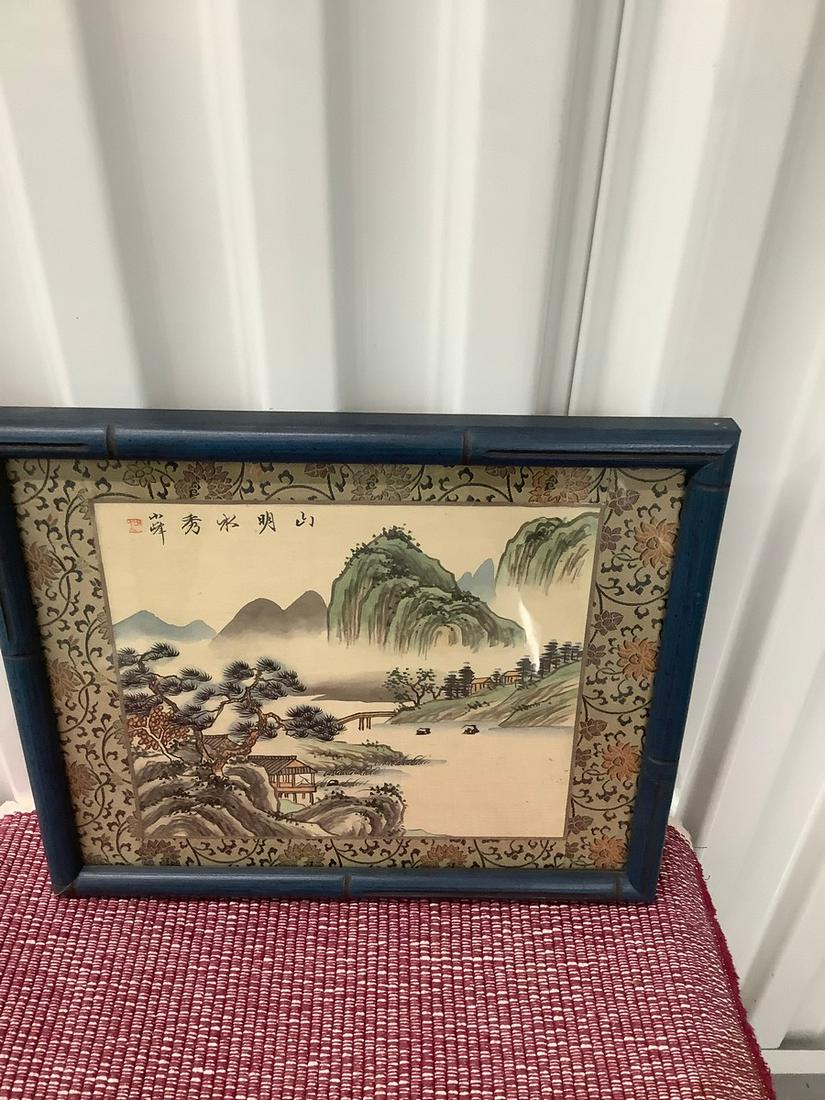 Framed Oriental Style Artwork 10.5x12.5 (1 of 1)