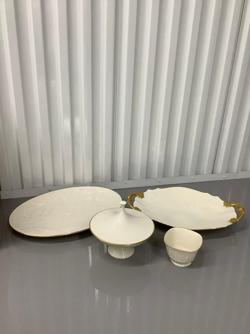 ,Lot of Lenox Platters and bowls, largest platter 16.5x12: ,Lot of Lenox Platters and bowls, largest platter 16.5x12