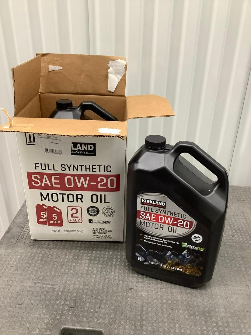 Box of Full Synthetic Motor Oil SAE OW-20 5 quart bottles (1 of 1)